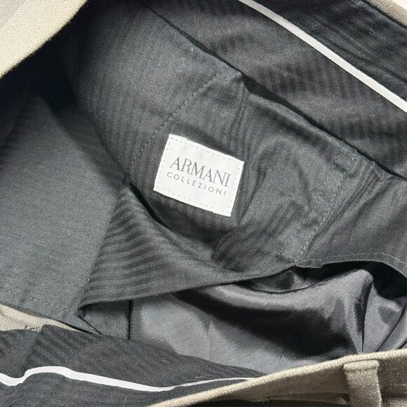 Giorgio Armani Collezioni Dress Pants Brown Wool Trousers 36x30 - Picture 6 of 12